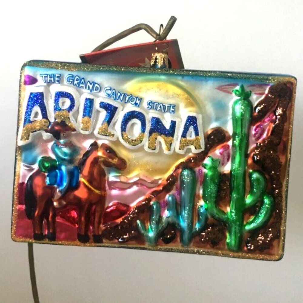 ✨NEW Rare Christopher Radko ARIZONA State Grand Canyon Handmade Glass Ornament ✨